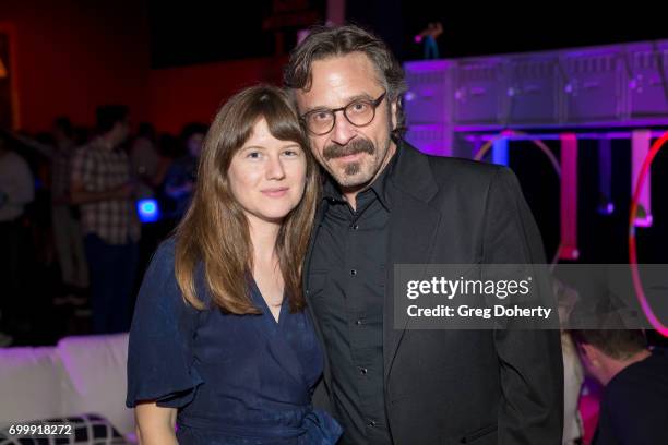 Sarah Payne and Marc Maron attend the Premiere Of Netflix's "GLOW" After Party at Florentine Gardens on June 21, 2017 in Los Angeles, California.