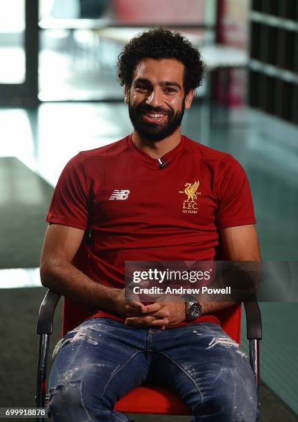 Mohamed Salah new signing for Liverpool at Melwood Training Ground on June 22, 2017 in Liverpool, England.