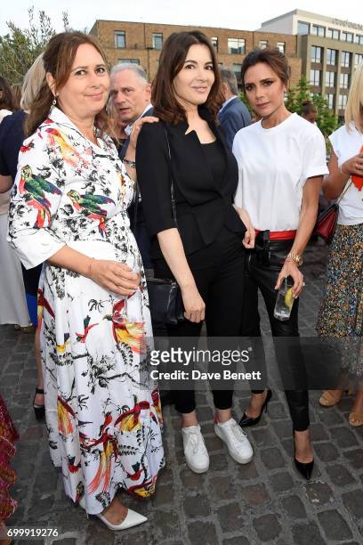 Alexandra Shulman, Nigella Lawson and Victoria Beckham attend British Vogue editor Alexandra Shulman's leaving party at Dock Kitchen on June 22, 2017...