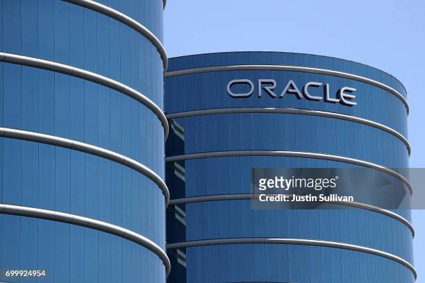 View of Oracle headquarters on June 22, 2017 in Redwood Shores, California. Oracle reported better than expected fourth quarter earnings with revenue...