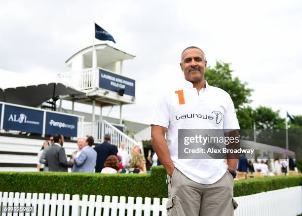 Daley Thompson attends The Laureus Polo Cup at Ham Polo Club on June 22, 2017 in Richmond, England.