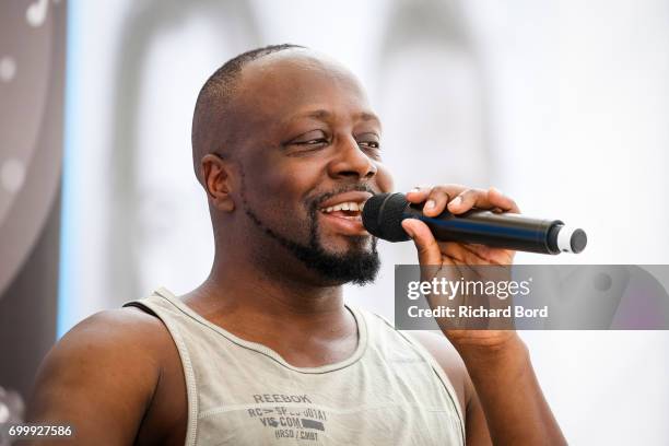 Grammy Award Winning Musician Wyclef Jean speaks during the Cannes Lions Festival 2017 on June 22, 2017 in Cannes, France.