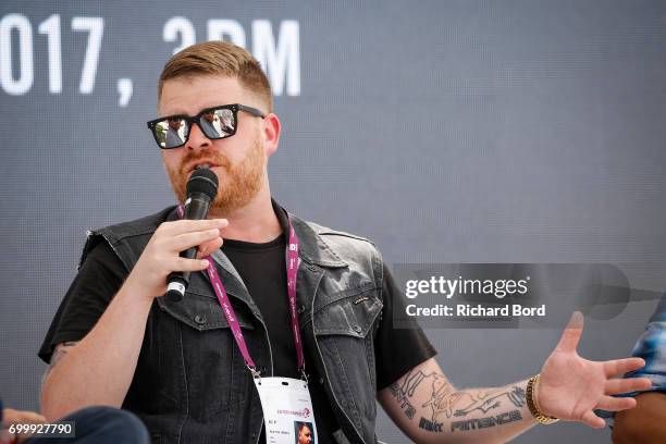 Run the Jewels' Rapper and Producer El-P speaks during the Cannes Lions Festival 2017 on June 22, 2017 in Cannes, France.