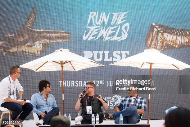 Davud Karbassioun, Pulse Film's Founder and CEO Thomas Benski, Run the Jewels' Rapper and Producer El-P and Run the Jewels' Manager Amaechi Uzoigwe...