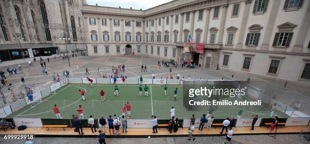 General view during a football clinic for integration organized by Italian Football Federation on June 22, 2017 in Milan, Italy.