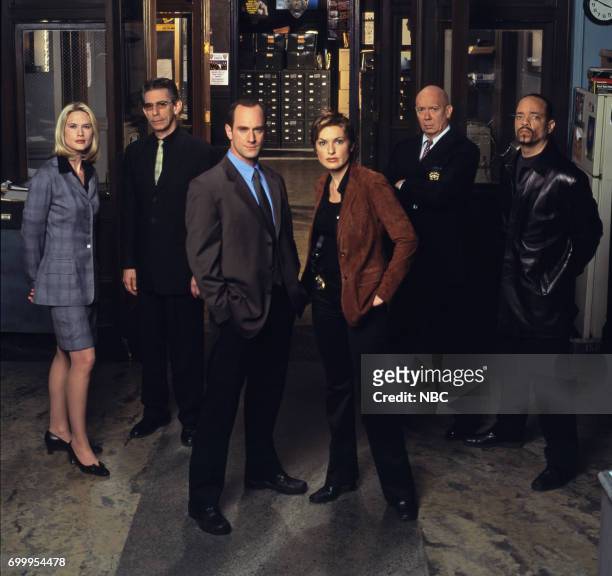 Season 3 -- Pictured: Stephanie March as A.D.A. Alexandra Cabot, Richard Belzer as Detective John Munch, Christopher Meloni as Detective Elliot...