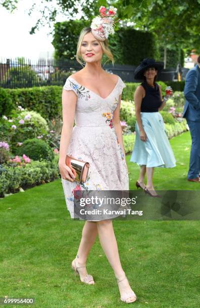 Laura Whitmore attends Ladies Day of Royal Ascot 2017 at Ascot Racecourse on June 22, 2017 in Ascot, England.