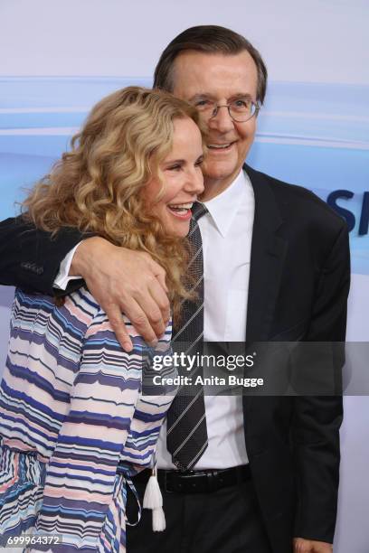 Katja Burkhardt and her husband Hans Mahr attend the Bertelsmann Summer Party at Bertelsmann Repraesentanz on June 22, 2017 in Berlin, Germany.