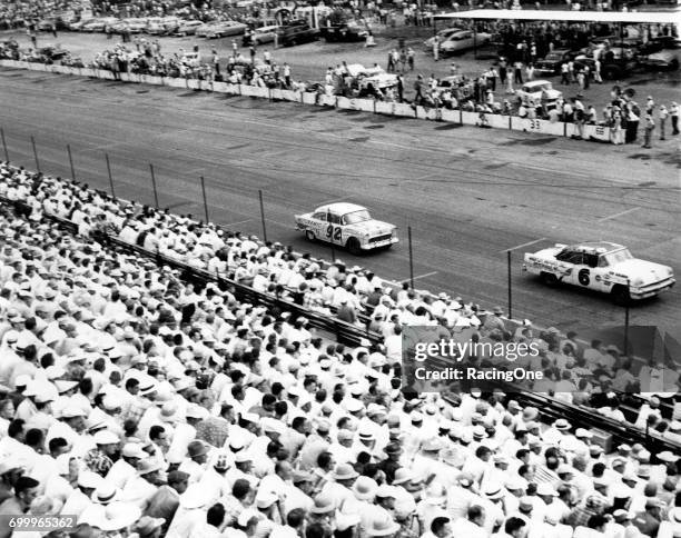 Herb Thomas, driver of the Chevrolet that he also owned, won the 1955 Southern 500 at Darlington Raceway on September 5, 1955 in Darlington, South...