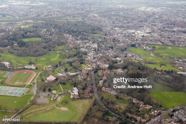 aerial photography view south of harrow on the hill. london, harrow ha1,uk. - harrow stock-fotos und bilder