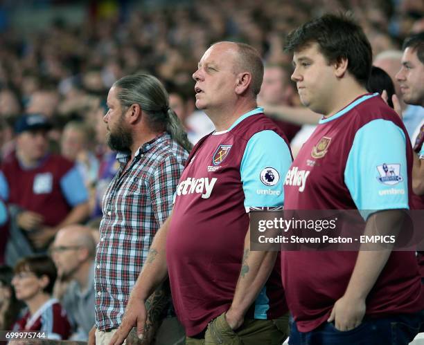 West Ham United fans in the stands show their support