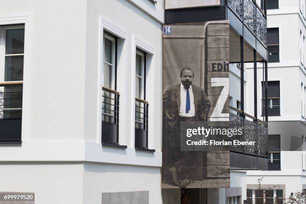 During the unveiling of the new art project 'Freiheitswand' in front of the Andreas Quartier on June 22, 2017 in Duesseldorf, Germany. The picture...