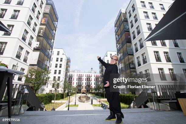 Schult during the unveiling of the new art project 'Freiheitswand' in front of the Andreas Quartier on June 22, 2017 in Duesseldorf, Germany. The...