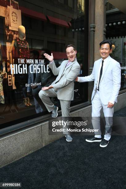 Actors Brennan Brown and Joel de la Fuente attend as SAKS FIFTH AVENUE celebrates potential EMMY nominees on June 22, 2017 in New York City.