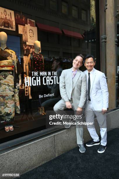 Actors Brennan Brown and Joel de la Fuente attend as SAKS FIFTH AVENUE celebrates potential EMMY nominees on June 22, 2017 in New York City.