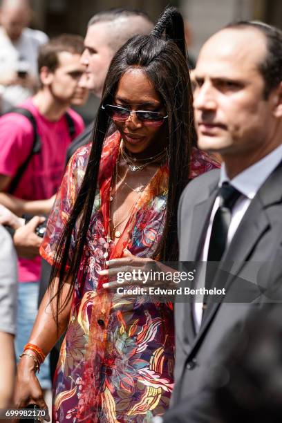 Naomi Campbell outside the Louis Vuitton show, during Paris Fashion Week - Menswear Spring/Summer 2018, on June 22, 2017 in Paris, France.