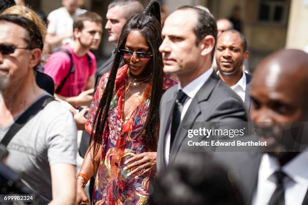 Naomi Campbell outside the Louis Vuitton show, during Paris Fashion Week - Menswear Spring/Summer 2018, on June 22, 2017 in Paris, France.