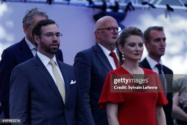 Prince Guillaume and Princess Stéphanie of Luxembourg attend celebrations of National Day on June 22, 2017 in Luxembourg, Luxembourg.