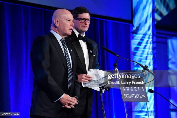 Board of Governors members Vance Kershner and Mark Shafir speak on stage at The Jefferson Awards Foundation 2017 DC National Ceremony at Capital...