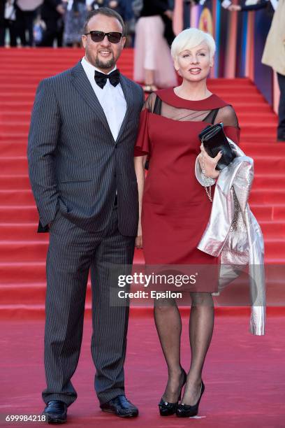 The actress Zhanna Epple with the satellite attendsopening of the 39th Moscow International Film Festival outside the Karo 11 Oktyabr Cinema on June...