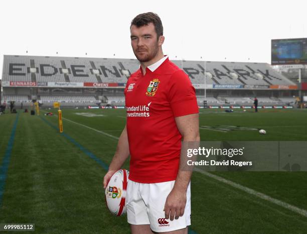 Peter O'Mahony, who will captain the British & Irish Lions in the first test against the New Zealand All Blacks poses at Eden Park on June 23, 2017...