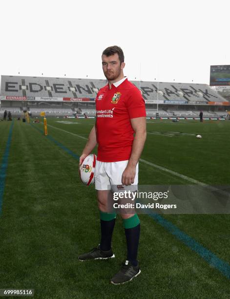 Peter O'Mahony, who will captain the British & Irish Lions in the first test against the New Zealand All Blacks poses at Eden Park on June 23, 2017...