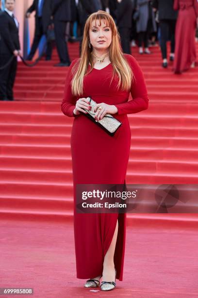 Actress Vera Sotnikova attends opening of the 39th Moscow International Film Festival outside the Karo 11 Oktyabr Cinema on June 22, 2017 in Moscow,...