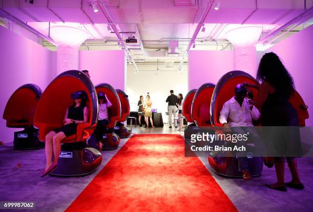 Voyager VR products are seen during day one of The Art of VR at Sotheby's on June 22, 2017 in New York City.