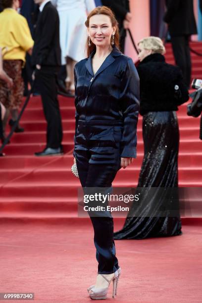 Producer Elena Romanova attends opening of the 39th Moscow International Film Festival outside the Karo 11 Oktyabr Cinema on June 22, 2017 in Moscow,...