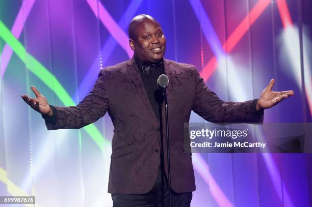 Tituss Burgess speaks onstage at the Logo's 2017 Trailblazer Honors event at Cathedral of St. John the Divine on June 22, 2017 in New York City.