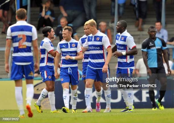 Reading's Pavel Pogrebnyak celebrates first goal with team mates