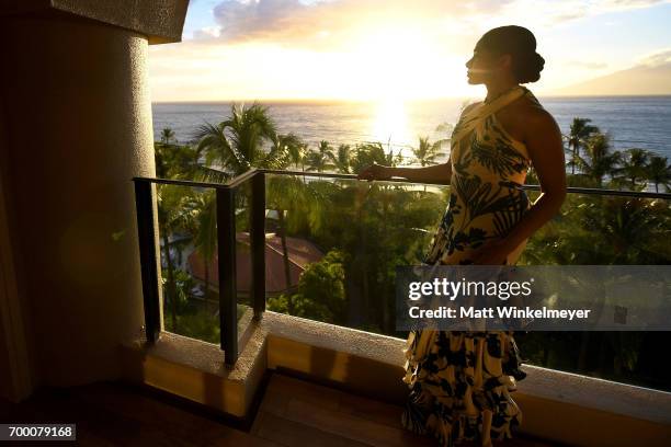 Freida Pinto, recipient of the Shining Star Award, poses for a portrait during day two of the 2017 Maui Film Festival at Wailea on June 22, 2017 in...