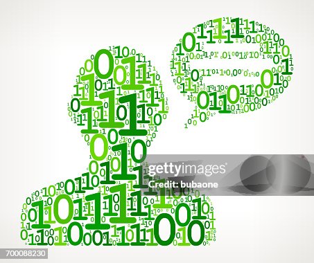 Man & Chatbubble Binary Code Zero One Vector Illustration Man & Chatbubble Binary Code Zero One Vector Illustration