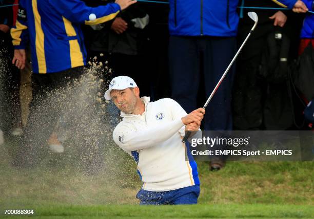 Europe's Sergio Garcia in the Foursomes