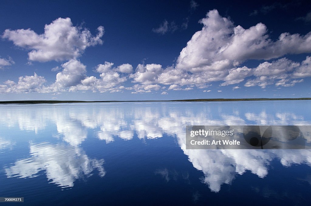 Clouds over lake, Yellowknife Region, NW Territories, Canada