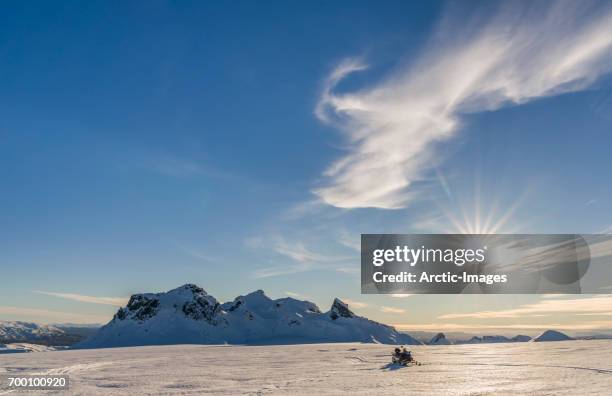 snowmobile-mt. hagafell, hagafellsjokull glacier, langjokull ice cap, iceland - langjokull stock pictures, royalty-free photos & images