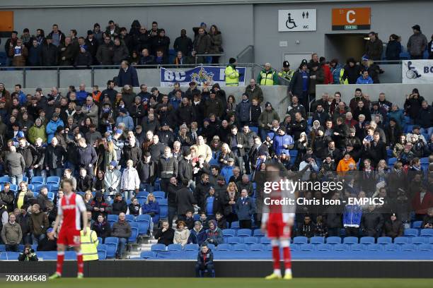 General view of Birmingham City fans in the stands at the AMEX stadium.