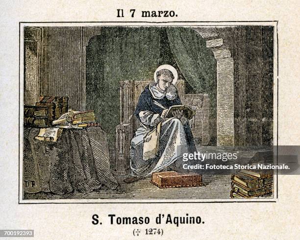 Saint Thomas Aquinas , Dominican friar, theologian and Italian philosopher; patron of theologians, academics, booksellers, pupils, students,...