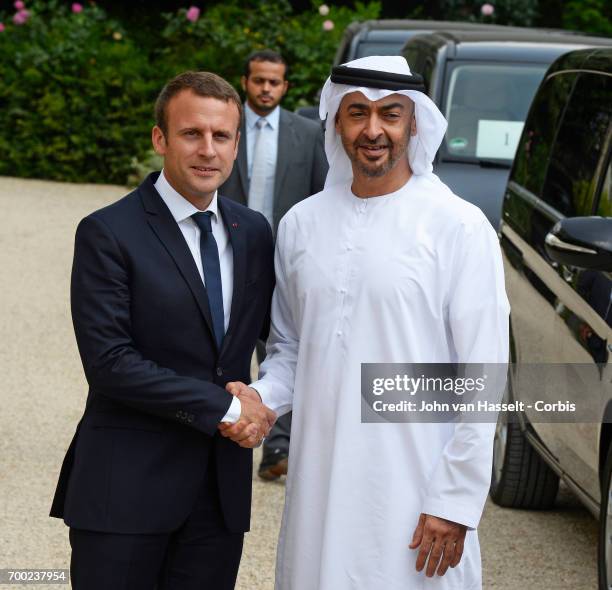 President Emmanuel Macron of France receives the Crown Prince of the United Arab Emirates, Abu Dhabi His Highness Sheikh Mohammed Bin Zayed Al Nahyan...
