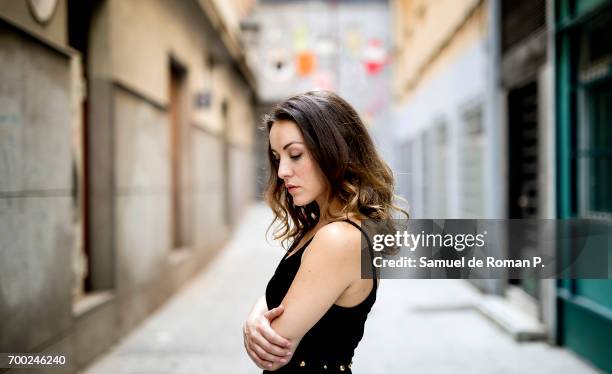 Claudia Molina Portrait Session on June 21, 2017 in Madrid, Spain.