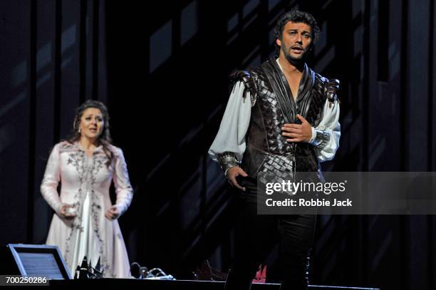 Maria Agresta as Desdemona and Jonas Kaufmann as Otello in the Royal Opera's production of Giuseppe Verdi's Othello directed by Keith Warner and...