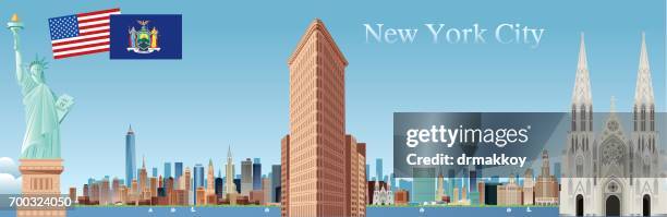 new york city - rooftop sunset stock illustrations