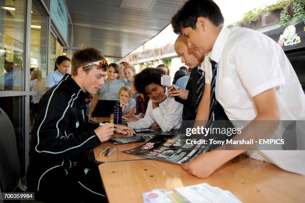 Surrey's Jonathan Gale signs autographs