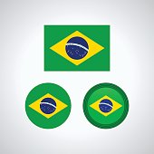 Brazilian trio flags, vector illustration