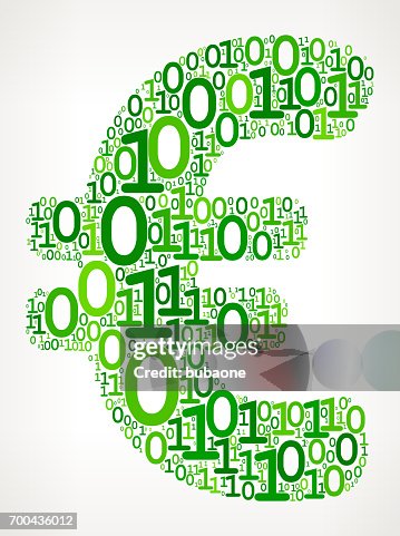 Euro Sign Binary Code Zero One Vector Illustration High-Res Vector ...