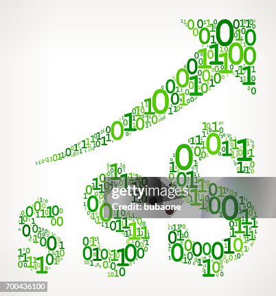 Dollar Increase Binary Code Zero One Vector Illustration Dollar Increase Binary Code Zero One Vector Illustration