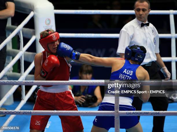 Northern Ireland's Alanna Audley-Murphy in action against Australia's Shelley Watts in the Women's Light Semi-final 1 at the SECC, during the 2014...