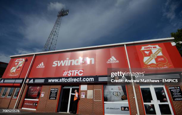 General view of the club shop at The County Ground, home to Swindon Town