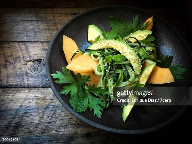 cucumber noodle salad - cantaloupe melon stock pictures, royalty-free photos & images