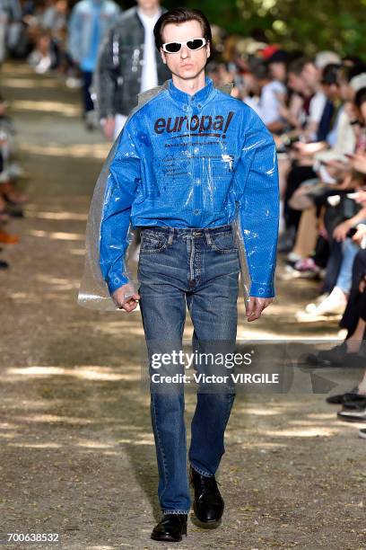 Model walks the runway during the Balenciaga Menswear Spring/Summer 2018 show as part of Paris Fashion Week on June 21, 2017 in Paris, France.